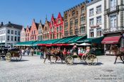 Travel photography:Houses on the main (market) square in Bruges, Belgium
