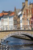 Travel photography:Bridge across canal in Bruges, Belgium