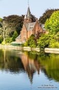 Travel photography:House along a lake in Bruges, Belgium