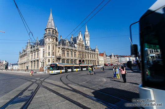Ghent Old Post Office with tram