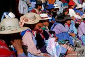 Travel photography:Group of protesters at a demonstration in Potosi, Bolivia