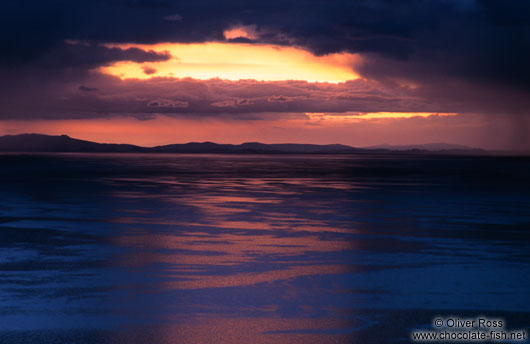 Sunset over Lake Titikaka (Titicaca)
