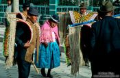 Travel photography:Village elders dressed for the annual festival, Sorata, Bolivia