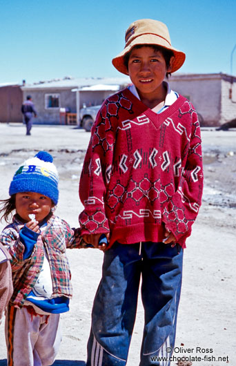 Kids in the Uyuni desert