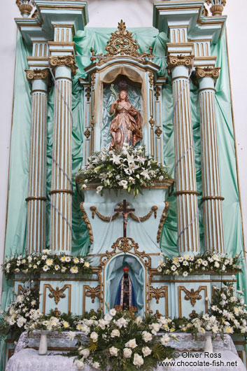 Valença church altar with black Madonna