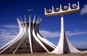 Travel photography:The Catedral Metropolitana in Brasilia, by architect Oscar Niemeyer, Brazil