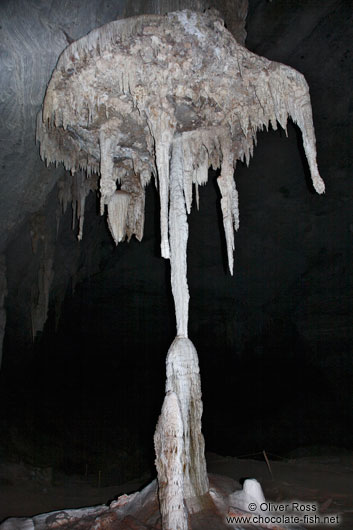 Structure of stalagmites and stalagtites in the Gruta da Lapa Doce near Lençóis