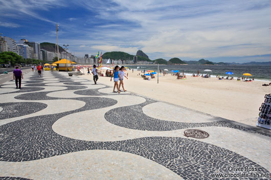 Characteristic pavement along Copacabana beach