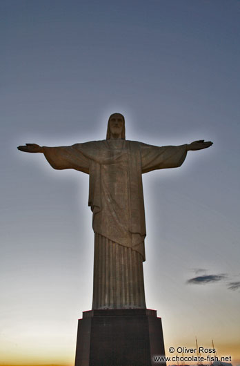 ´Haloed´ Christ on top of the Corcovado in Rio