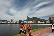Travel photography:Joggers at Botafogo bay in Rio, Brazil