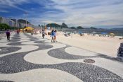 Travel photography:Characteristic pavement along Copacabana beach, Brazil
