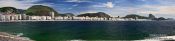 Travel photography:Superwide panorama of Copacabana beach in Rio, Brazil