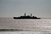 Travel photography:Military ship off the Arraial-do-Cabo coast, Brazil