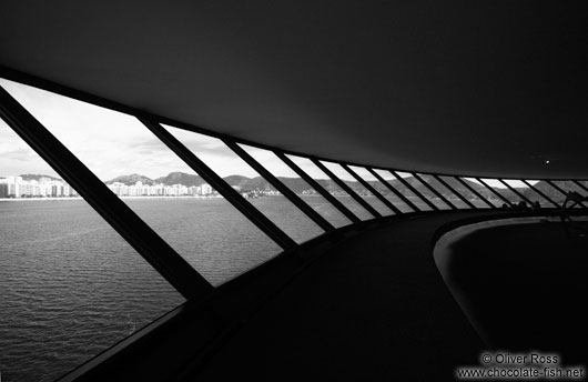 View of Niterói from inside the Museum of Contemporary Art