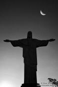 Travel photography:Christ silhouette on top of Corcovado in Rio de Janeiro, Brazil