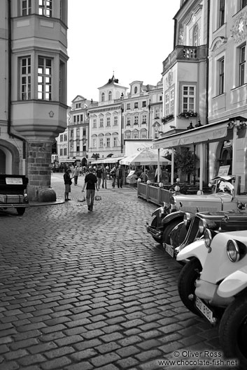 Classic cars in Prague`s Old Town