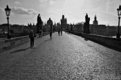 Travel photography:Silhouettes of Charles Bridge and Old Town skyline, Czech Republic