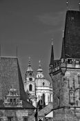 Travel photography:Skyline of the Lesser Quarter viewed from Charles Bridge, Czech Republic