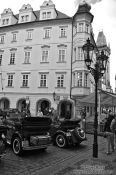 Travel photography:Vintage cars in Prague`s Old Town, Czech Republic