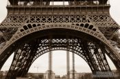 Travel photography:Sepia toned image of the Paris Eiffel Tower, France