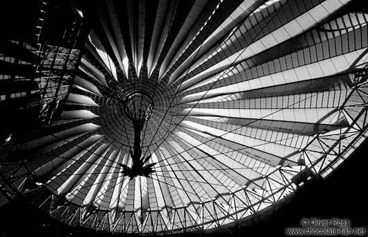 Roof structure at the Berlin Sony Centre on Potsdamer Platz