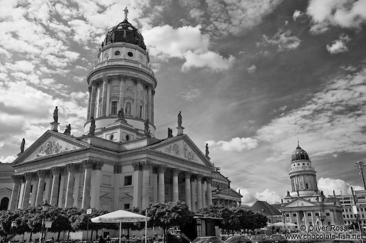 The German (foreground) and French Dome on the Gendarmenmarkt in Berlin