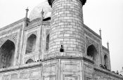 Travel photography:Facade Detail of the Taj Mahal Mausoleum in Agra, India