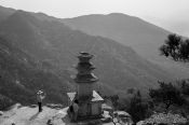 Travel photography:Gyeongju Namsan mountain three storied pagoda at Yongjangsa, South Korea