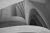 Travel photography:Facade detail of the Palau de les Arts Reina Sofía opera house in the Ciudad de las artes y ciencias in Valencia, Spain