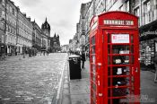 Travel photography:Public phone booth in Edinburgh´s old town, United Kingdom