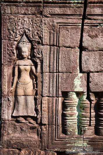 Stone reliefs at Banteay Kdei 