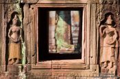 Travel photography:Window on the outside of Banteay Kdei , Cambodia