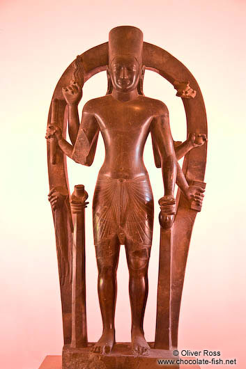 Sculpture of Visnu with eight arms at the Phnom Penh National Museum