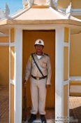 Travel photography:Guard outside the Royal Palace in Phnom Penh, Cambodia