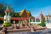 Travel photography:Small model of Angkor Wat near the Silver Pagoda in the Royal Palace grounds at Phnom Penh, Cambodia