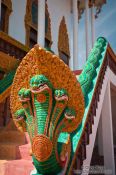 Travel photography:Multi-headed serpent at a temple in Phnom Penh, Cambodia