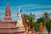 Travel photography:Stupas at a Phnom Penh temple, Cambodia