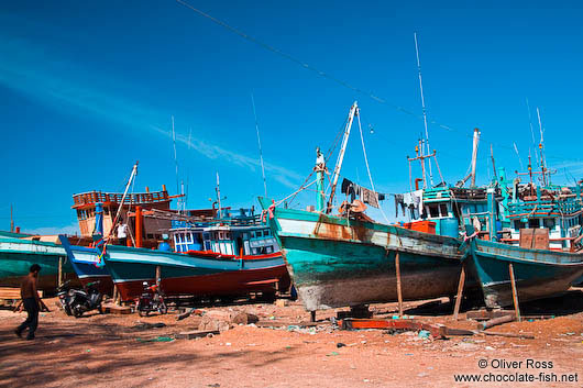 Ship yard at Sihanoukville´s Fishing Port 