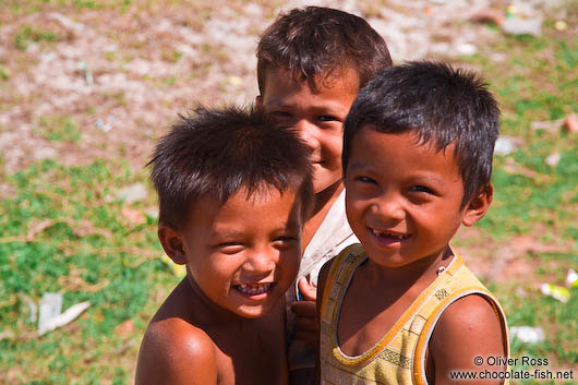 Three boys between Sihanoukville and Kampott 