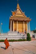 Travel photography:Monk outside a temple at the Vipassara Dhara Buddhist Centre near Odonk (Udong), Cambodia