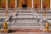 Travel photography:Temple stairs at the Vipassara Dhara Buddhist Centre near Odonk (Udong), Cambodia