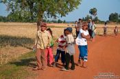 Travel photography:Group of kids near Odonk (Udong), Cambodia