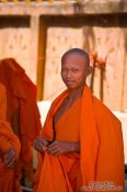Travel photography:Buddhist monk novice at a temple near Odonk (Udong) , Cambodia