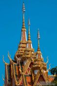 Travel photography:Roof detail of a temple near Odonk (Udong) , Cambodia