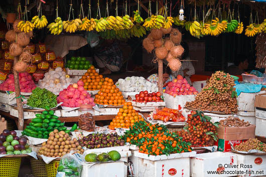 Fruit stall at the Battambang central market 