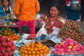 Travel photography:Fruit stall at the Battambang central market , Cambodia