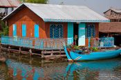 Travel photography:Floating house near Tonle Sap lake, Cambodia
