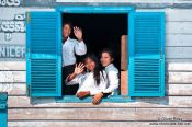 Travel photography:School kids near Tonle Sap lake, Cambodia