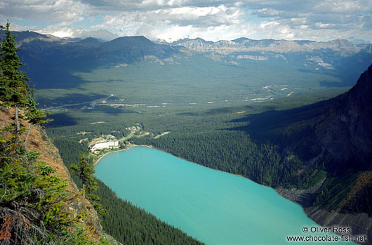 Aerial view of Lake Louise