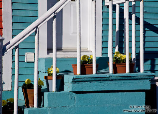 Staircase with flower pots in a house in St. John´s 